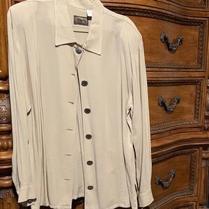Roper Women's Beige Button-Down Jacket Shirt